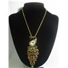 Image 1 : PEACOCK LONG BRASS NECKLACE METAL BRASS SIZE 20INCH