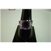 21.00 CTW Amethyst and TANZANITE cut fine ring .925 STE