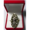 Image 1 : 6CTW FLOWER CZ BRASS ADJUSTABLE RING