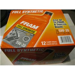FRAM 12 QUARTS 5W30 SYNTHETIC MOTOR OIL 'CASE'