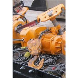 KITO 5 TON ELECTRIC CHAIN HOIST WITH 5 TON BEAM TROLLEY