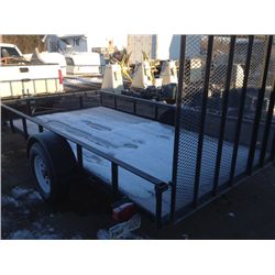 2011 HARVEY CARRYO 12' UTILITY TRAILER W/RAMP, BLACK VIN: 4YMUL1212BV045481