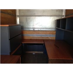 L SHAPED DESK & 2 FILE CABINETS