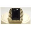 Image 1 : Navajo Onyx Sterling Silver Men's Ring - Ray Jack