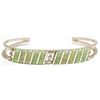 Image 1 : Zuni White/Pink Opal Inlay Sterling Silver Cuff Bracelet - Fabian Sheyka