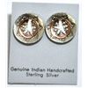Image 1 : Navajo Copper Horseshoe over Sterling Silver Snowflake Post Earrings - Dilbert Shirley