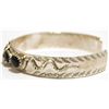 Image 3 : Zuni Onyx Sterling Silver Coral-Eyed Snake Cuff Bracelet - Effie Calavaza