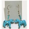 Image 1 : Zuni Turquoise Horse Fetish French Hook Earrings - Todd Etsate