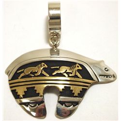 Navajo 12k Gold Fill over Sterling Silver Bear Pendant - Tommy Singer