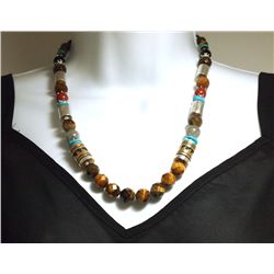 Navajo Tiger's Eye & Multi-Stone Necklace - Tommy Singer