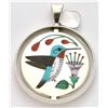 Image 2 : Zuni Multi-Stone Bird Sterling Silver Spinner Pendant - Rudell & Nancy Laconsello