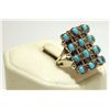 Image 2 : Zuni Turquoise Dots Sterling Silver Women's Ring - Lorene Tucson