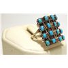 Image 2 : Navajo Turquoise Dots Sterling Silver Men's Ring - Irene J