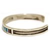 Image 3 : Zuni Multi-Stone Inlay Sterling Silver Cuff Bracelet - Charlotte Dishta