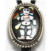 Image 1 : Zuni Multi-Stone Koshare Clown Sterling Silver Bolo Tie - Beverly Etsate