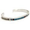 Image 2 : Zuni Multi-Stone Inlay Sterling Silver Cuff Bracelet - Charlotte Dishta