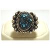 Image 1 : Old Pawn Navajo Spider Web Kingman Turquoise Sterling Silver Men's Ring - Kirk Smith
