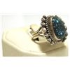 Image 2 : Old Pawn Navajo Spider Web Kingman Turquoise Sterling Silver Men's Ring - Kirk Smith