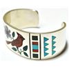 Image 2 : Zuni Cardinal Inlay Sterling Silver Cuff Bracelet - Rudell & Nancy Laconsello