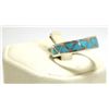 Image 2 : Zuni Turquoise Inlay Sterling Silver Men's Ring - Jim Haloo