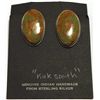 Image 1 : Old Pawn Navajo Kingman Turquoise Sterling Silver Clip-On Earrings - Kirk Smith