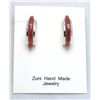 Image 1 : Zuni Coral Half-Ring Earrings