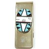 Image 1 : Zuni Multi-Stone Inlay Sterling Silver Money Clip - Fernandez Lementino