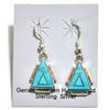 Image 1 : Navajo Turquoise Sterling Silver Triangle French Hook Earrings - Calvin Begay