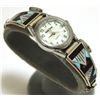 Image 1 : Zuni Multi-Stone Inlay Sterling Silver Women's Watch - Leander & Lisa Otholi