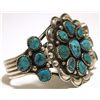 Image 2 : Old Pawn Navajo Morenci Turquoise Sterling Silver Cuff Bracelet - Henry Sam