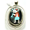 Image 2 : Zuni Multi-Stone Spinner Clown and Kokopelli Pendant - Beverly Etsate