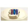 Image 1 : Zuni Multi-Color Opal Inlay Sterling Silver Women's Ring - Cheryl Siutza