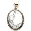 Image 1 : Navajo Howlite Sterling Silver Pendant - H.