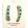 Image 1 : Zuni Turquoise Sterling Silver Half-Ring Post Earrings - Leolita Shebola
