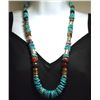 Image 1 : Navajo Turquoise & Multi-Stone Sterling Silver Necklace - Tommy Singer
