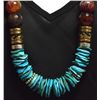 Image 2 : Navajo Turquoise & Multi-Stone Sterling Silver Necklace - Tommy Singer