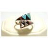 Image 1 : Zuni Multi-Stone Inlay Sterling Silver Adjustable Women's Ring - Cena Woobthee