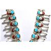 Image 3 : Zuni Coral & Turquoise Snake Squash Blossom Sterling Silver Necklace & Earrings Set - Effie Calavaza