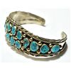 Image 2 : Navajo Turquoise Cluster Sterling Silver Cuff Bracelet