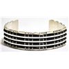 Image 1 : Zuni Black Onyx Sterling Silver Cuff Bracelet - Sheldon Lalio