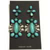 Image 1 : Navajo Turquoise Sterling Silver Post Earrings - Albert J. Brown