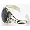 Image 2 : Navajo Charoite Sterling Silver Cuff Bracelet - Eugene Belone