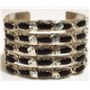 Image 1 : Zuni Onyx Sterling Silver Snake Cuff Bracelet - Effie Calavaza