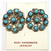 Image 1 : Zuni Turquoise Sterling Silver Clip-On Earrings - Smith Cachini