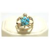Image 1 : Zuni Turquoise Inlay Sterling Silver Large Turtle Women's Ring - Vernon Waikaniwa
