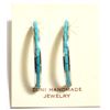 Image 1 : Zuni Turquoise Sterling Silver Half-Ring Post Earrings