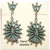 Image 1 : Zuni Turquoise Needlepoint Sterling Silver Post Earrings - Lance & Cordelia Waatsa