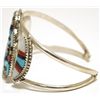 Image 3 : Zuni Multi-Stone Inlay Rainbow Kachina Sterling Silver Cuff Bracelet - Herbert Cellicion