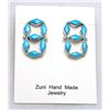 Image 1 : Zuni Turquoise Figure 8 Earrings