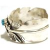 Image 3 : Navajo Turquoise Sterling Silver Feather Cuff Bracelet - Mike Thomas, Jr.